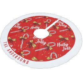 Holly Jolly Christmas Polyester Weihnachtsbaumdecke