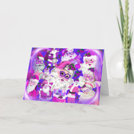 Holly Jolly Christmas Santa Grueting Card Karte