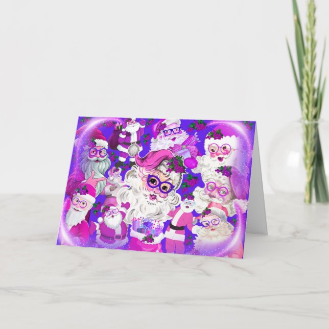 Holly Jolly Christmas Santa Grueting Card Karte (Vorderseite)