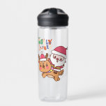 Holly Jolly Christmas Santa Riding Rentier Trinkflasche<br><div class="desc">Holly Jolly Weihnachten Weihnachtsmann Rentier Wasserflasche.</div>