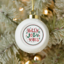 Holly Jolly Christmas Snowflake Gerahmte Ornament