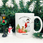 Holly Jolly Christmas Snowman, Tree, Packages Kaffeetasse<br><div class="desc">Haben Sie einen Holly Jolly Weihnachtsschneemann mit Weihnachtsbaum und Packages</div>