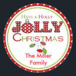 Holly Jolly Christmas Stickers Labels<br><div class="desc">Holly Jolly Christmas Stickers Labels</div>