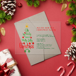 Holly Jolly Christmas Typograc Classic Song Acryleinladungen