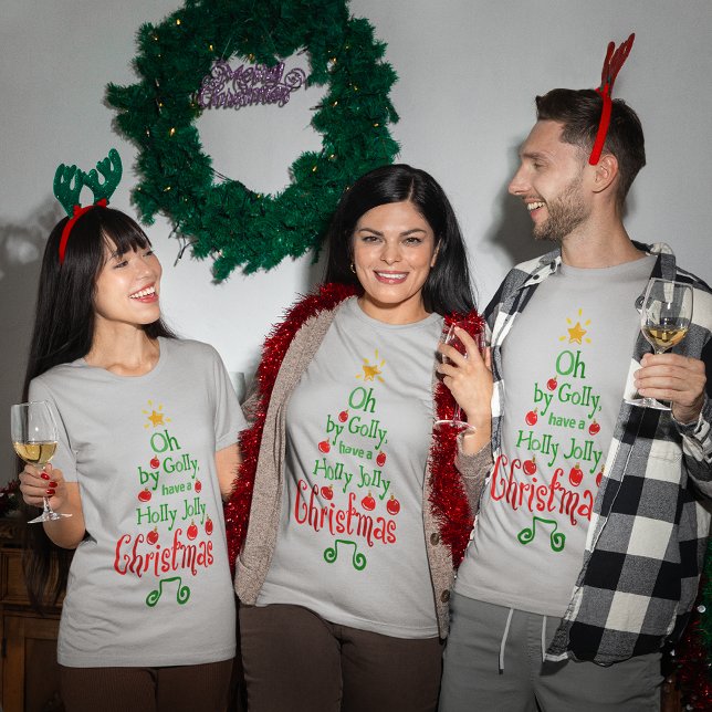 Holly Jolly Christmas Typograc Classic Song T-Shirt (Holly Jolly Christmas Typography Classic Song T-Shirt)