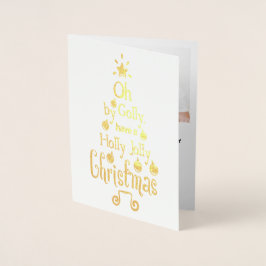 Holly Jolly Christmas Typography Gold Image , ZSG Folienkarte