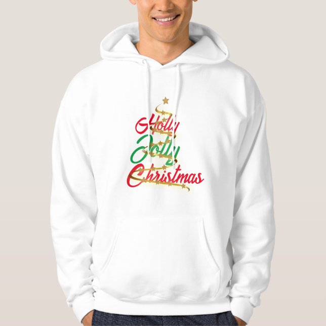 Holly Jolly Christmas Unisex Hoodie Sweatshirt (Vorderseite)