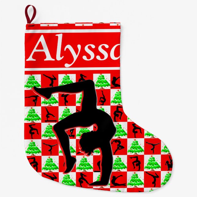 HOLLY JOLLY CUSTOM GYMNAST CHRISTMAS STRUMPF GROßER WEIHNACHTSSTRUMPF (Vorderseite)