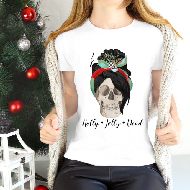 Holly Jolly Dead Funny Weihnachten Weihnachtskalen T-Shirt (Von Creator hochgeladen)