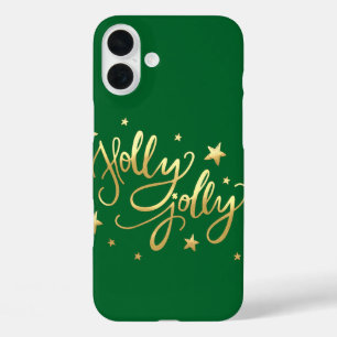 Holly Jolly   Elegante Gold Imitate Foil Script iPhone 16 Plus Hülle
