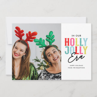 Holly Jolly Era Colorful Foto Feiertagskarte