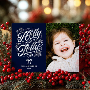 Holly Jolly Familienname und Foto Weihnachten