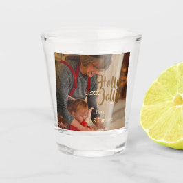 Holly Jolly family holiday photo beige year naboho Schnapsglas