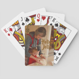 Holly Jolly family holiday photo beige year naboho Spielkarten