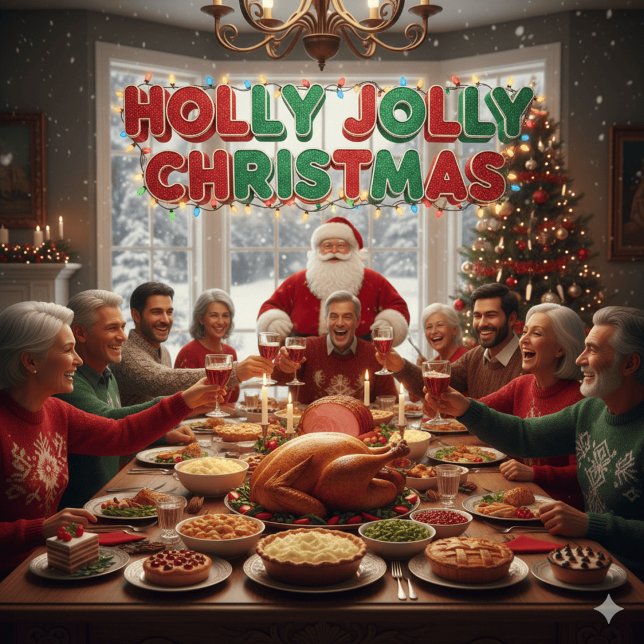 Holly Jolly Family Holidays Ornament Karte (Von Creator hochgeladen)