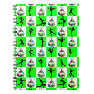 HOLLY JOLLY FIGURE SKATEN CHRISTMAS DESIGN NOTIZBLOCK