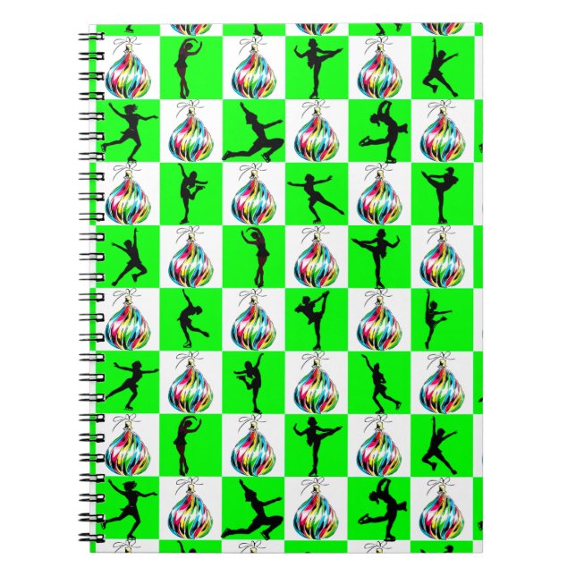 HOLLY JOLLY FIGURE SKATEN CHRISTMAS DESIGN NOTIZBLOCK (Vorderseite)