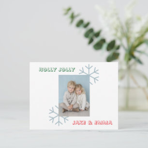 Holly Jolly Foto Familie Weihnachtskarte Postkarte