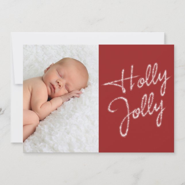 Holly Jolly Foto Holiday Card Feiertagskarte (Vorderseite)