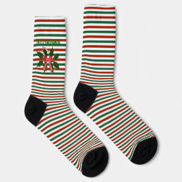 Holly Jolly Frohe Weihnachten gestreift Elf Socken