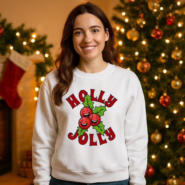 Holly Jolly Funny Laughing Holly Weihly Sweatshirt (Von Creator hochgeladen)