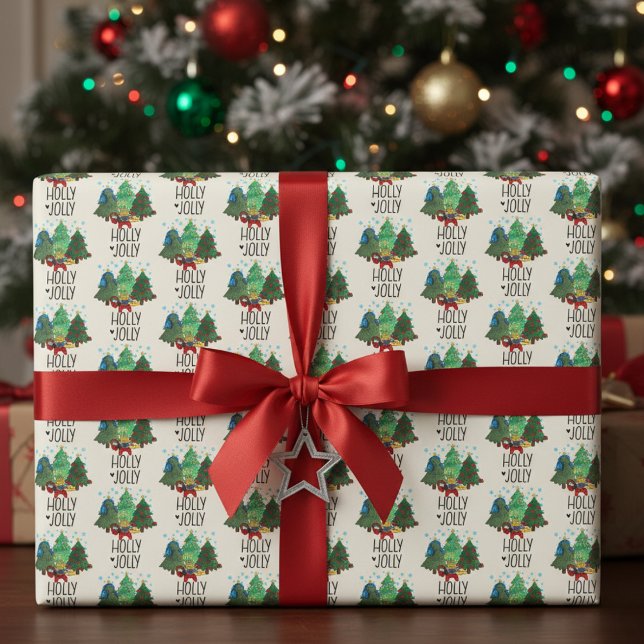 Holly Jolly Gamer Christmas Tree Geschenkpapier (Holly Jolly Gamer Christmas Tree Wrapping Paper)