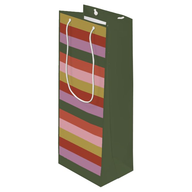 Holly Jolly Gift Bag Geschenktüte Für Weinflaschen (Vorderseite Schrägansicht)