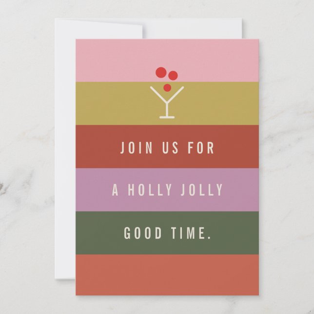Holly Jolly Good Time party invitation Einladung (Vorderseite)