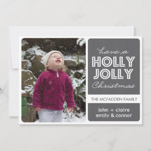 'Holly Jolly' (Graphite) Holiday Foto Card Feiertagskarte