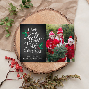 Holly Jolly Holiday Foto Collage Card Feiertagskarte