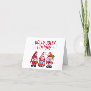 Holly Jolly Holiday Gnomes Feiertagskarte