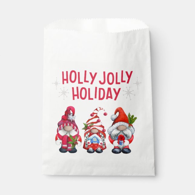 Holly Jolly Holiday Gnomes Geschenktütchen (Vorderseite)
