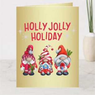 Holly Jolly Holiday Gnomes Karte