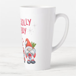 Holly Jolly Holiday Gnomes Whimsical Weihnachten Milchtasse