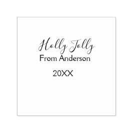 Holly Jolly holidays add name family year purple s Permastempel
