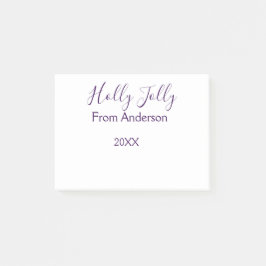 Holly Jolly holidays add name family year purple s Post-it Klebezettel