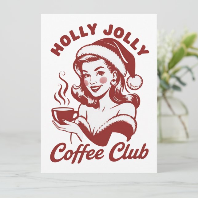Holly Jolly Kaffeeclub sarkastisch Weihnachten (Stehend Vorderseite)