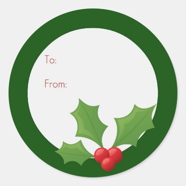 Holly Jolly Label Runder Aufkleber (Vorderseite)
