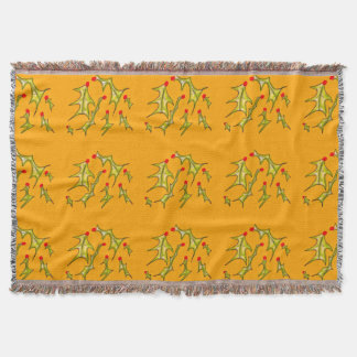 Holly Jolly Leaves Christmas Blanket Decke