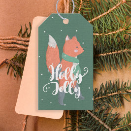 Holly Jolly Little Niedlich Orange Fox Hunter Gree Geschenkanhänger