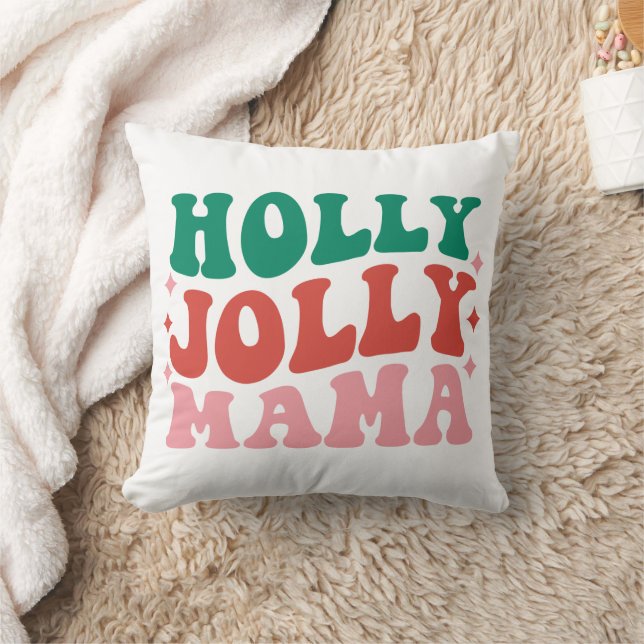 Holly Jolly Mama - Fun Holiday Design Kissen (Decke)