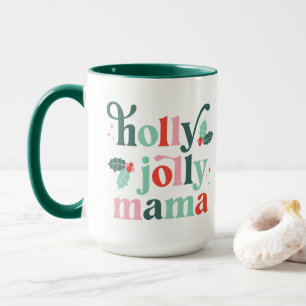 Holly Jolly Mama Retro Holiday Tasse