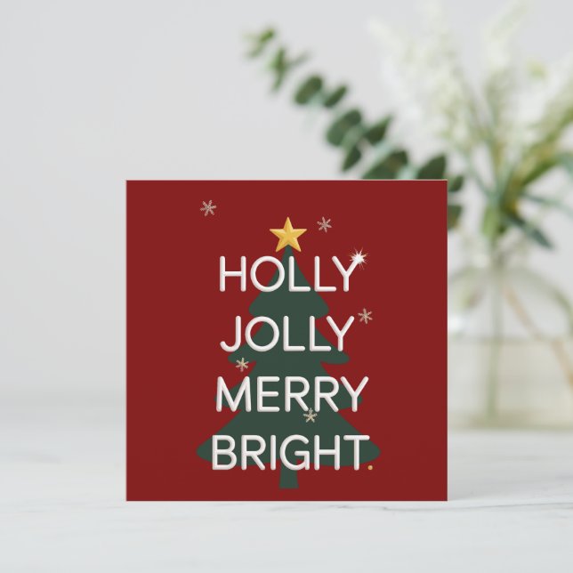 Holly Jolly Merry Bright Familie passt Weihnachten (Stehend Vorderseite)