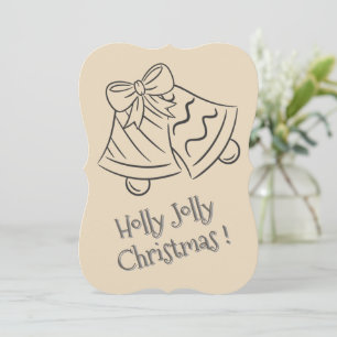 Holly Jolly Merry Christmas Jingle Bells Moch Nied Feiertagskarte