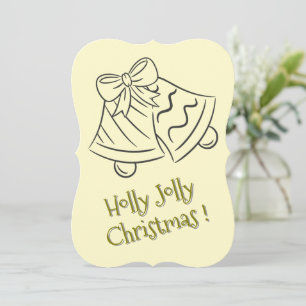 Holly Jolly Merry Christmas Jingle Bells Yellow Feiertagskarte
