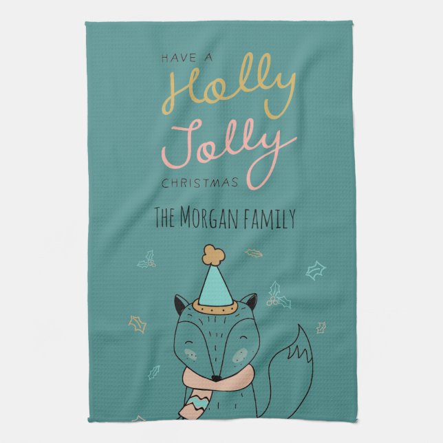 Holly Jolly ⎢ Monogram Küchentuch (Vertikal)
