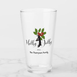 Holly Jolly Niedlich Funny Penguin Weihnachten Glas