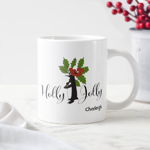 Holly Jolly Niedlich Funny Penguin Weihnachten Jumbo-Tasse