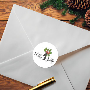 Holly Jolly Niedlich Funny Penguin Weihnachten Runder Aufkleber