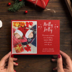 Holly Jolly Nordic Foil Holiday Foto Card Folien Feiertagskarte